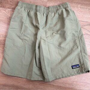 Patagonia Boy’s Olive Green Stretch Wavefarer Shorts